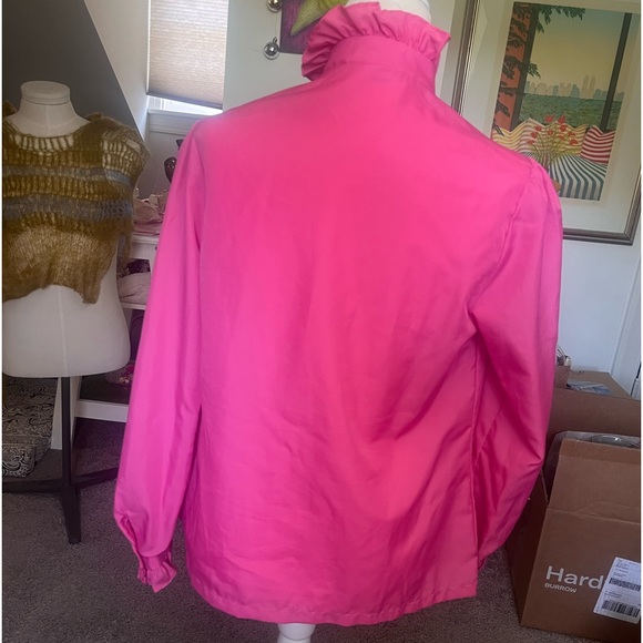 Vintage hot pink blouse - Picture 3 of 4